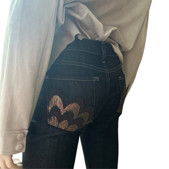 7 FOR ALL MANKIND Jeans Bootcut Pants Low Rise Gold Pocket Vintage Made USA NWOT - Picture 4 of 16